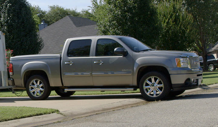 An Air Chandler pickup parked on a residential street